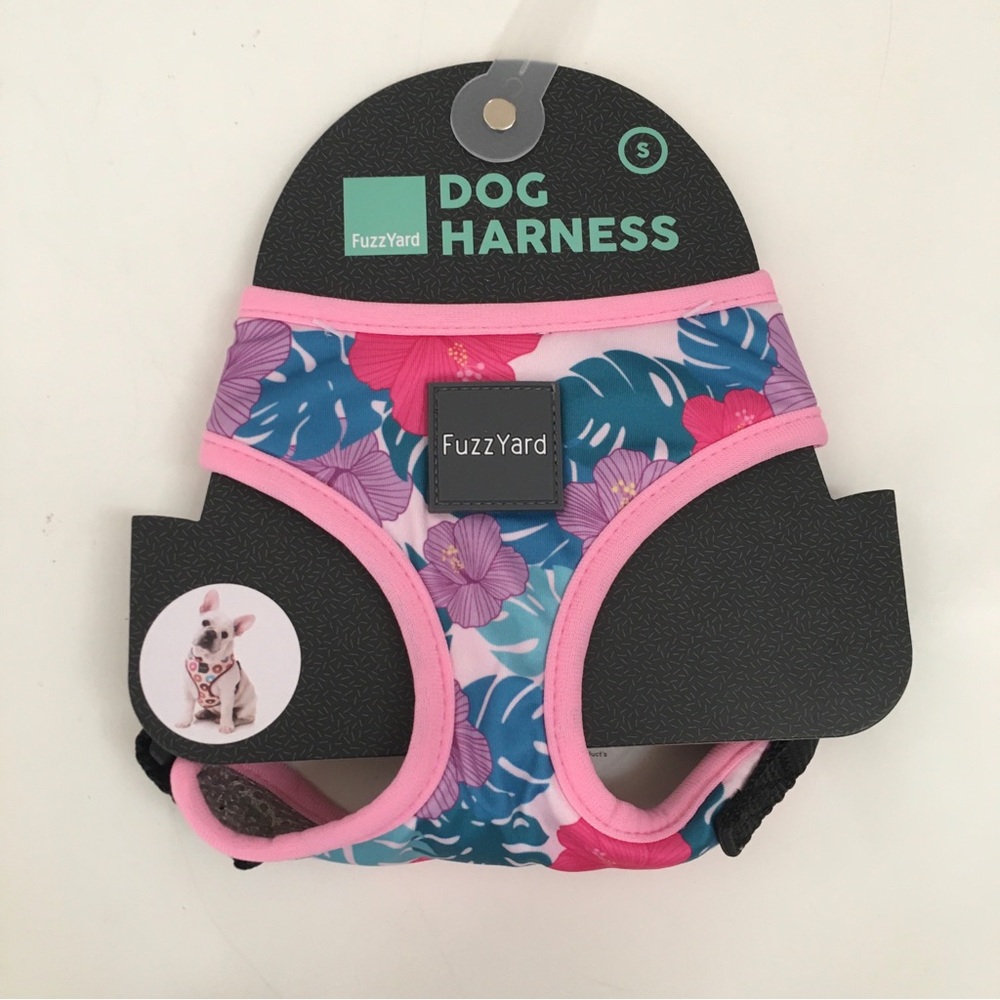 NEW (S) FuzzYard Dog Harness Tropical Theme Print for Small Dogs Step in Style